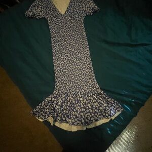 SHEIN Navy Floral Maxi Dress